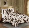 Twisted T Western & More Rustic Cowhide Brown Bedspread Quilt