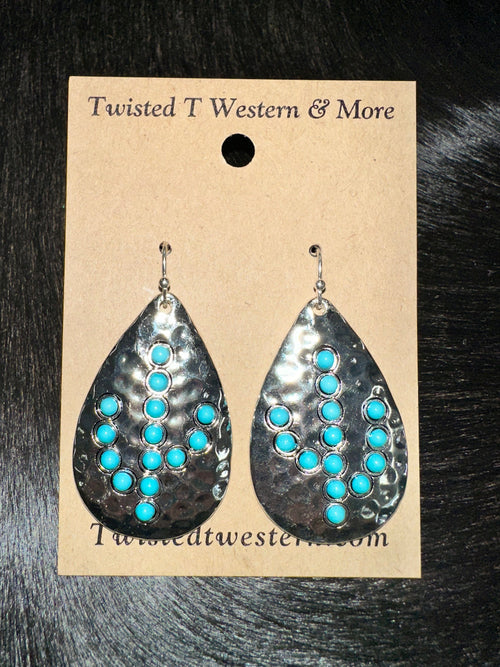 Twisted T Western & More Silver Teardrop Cactus Earrings