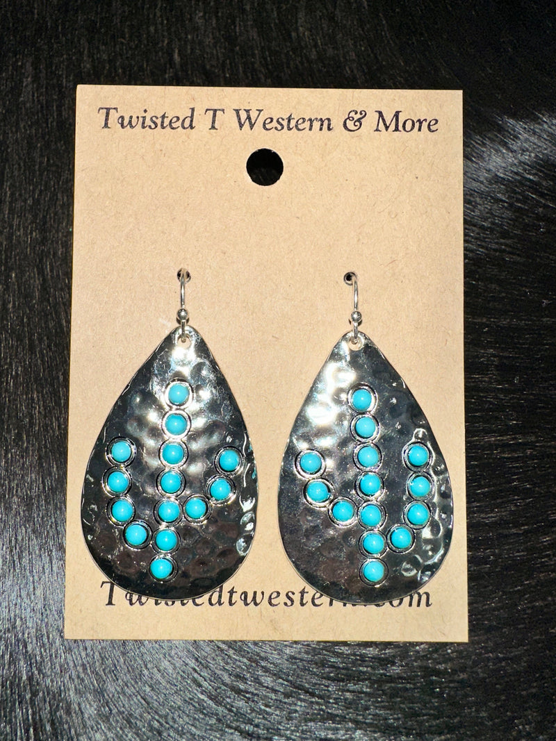 Twisted T Western & More Silver Teardrop Cactus Earrings