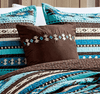 Twisted T Western & More Southwestern Turquoise Tan Aztec Quilt Coverlet
