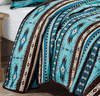 Twisted T Western & More Southwestern Turquoise Tan Aztec Quilt Coverlet