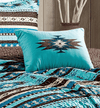 Twisted T Western & More Southwestern Turquoise Tan Aztec Quilt Coverlet