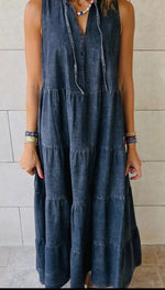 Twisted T Western & More Tiered Chambray Maxi Dress