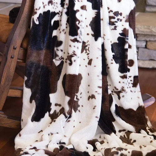 Twisted T Western & More Tri Color Cowhide Faux Fur Throw Blanket