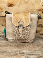 Twisted T Western & More Trinity Ranch Genuine Cowhide Concealed Carry Crossbody in Tan