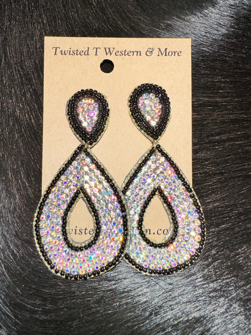 Twisted T Western & More Trudy Black Seed Bead Earrings