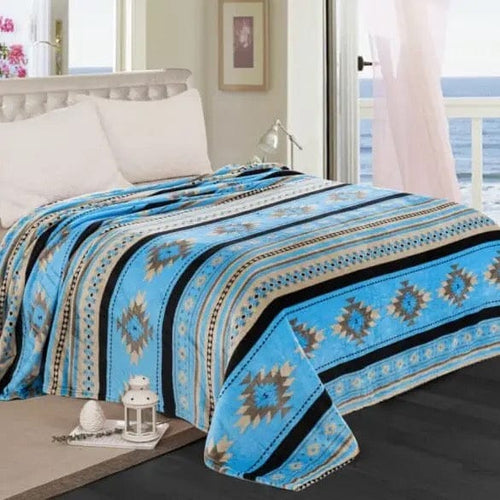 Twisted T Western & More Twin Turquoise Silk Touch Blanket