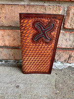 Twisted T Western & More Rodeo Twisted X Basketweave Wallet with Embroidered Inlay