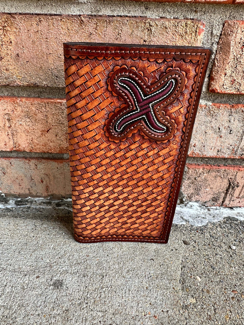 Twisted T Western & More Rodeo Twisted X Basketweave Wallet with Embroidered Inlay