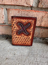 Twisted T Western & More Tri-Fold Twisted X Basketweave Wallet with Embroidered Inlay