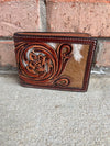 Twisted T Western & More Bi-Fold Twisted X Calf Inlay and Leather Wallet