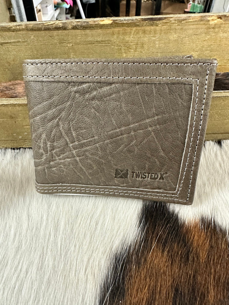 Twisted T Western & More Bi Fold Twisted X Grey Elephant Print Wallet