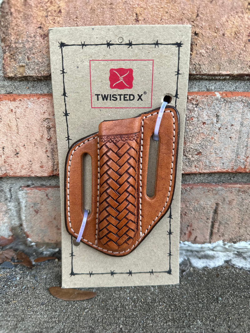 Twisted T Western & More Twisted X Leather Basketweave Knife Sheath XKS-137