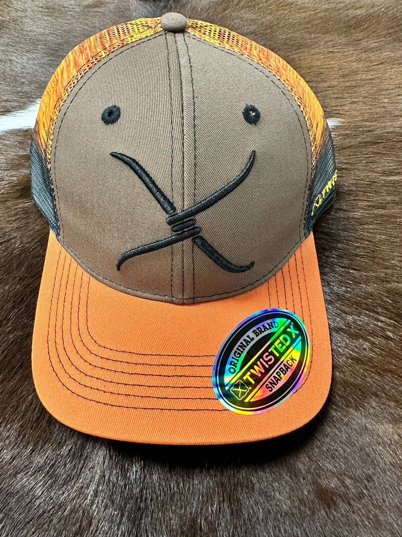 Twisted T Western & More Twisted X Orange/Brown Men’s Ball Cap