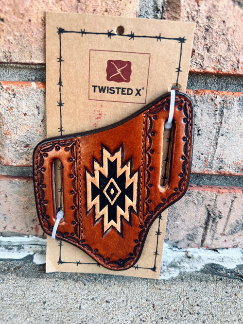 Twisted T Western & More Twisted X XKS308 Aztec Embossed Leather Knife Sheath
