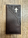 Twisted T Western & More Wallets & Money Clips Rodeo Brown Leather Wallet with Hair on Cross Design