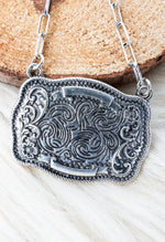 Twisted T Western & More Western Buckle Silverstone Necklace