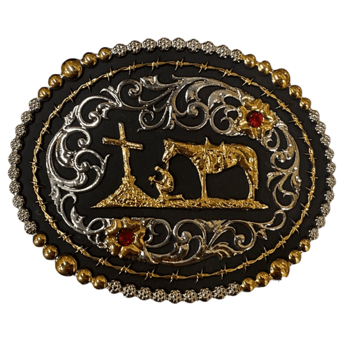 Twisted T Western & More Western Edge Praying Cowboy Belt Buckle