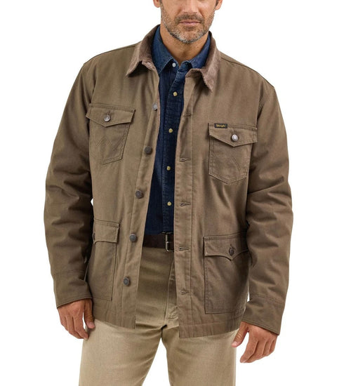 Twisted T Western & More Western Mens Wrangler Lined Canvas Barn Coat