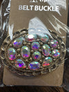 Twisted T Western & More Western Scalloped Edge Belt Buckle with Iridescent Stones