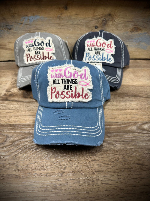 Twisted T Western & More “With God, All Things are Possible” Ball Cap