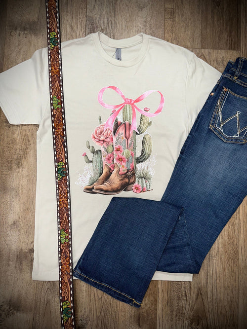 Twisted T Western & More Women's Apparel Women's Cactus Bow Western Tee
