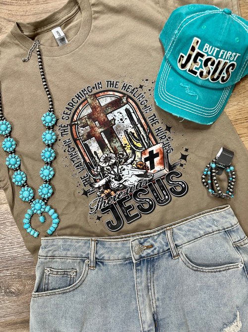 Twisted T Western & More Women’s Apparel Women’s Taupe “There was Jesus” T-Shirt