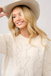Twisted T Western & More Women's Apparel Womens Western Boot Stitched Knit Sweater in Cream