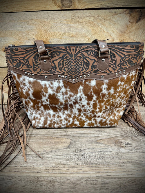 Twisted T Western & More Women’s Brown CH Handbag with Fringe