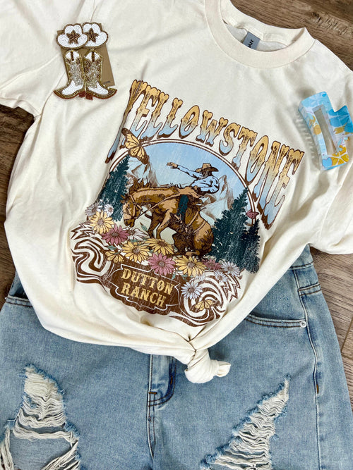 Twisted T Western & More Womens apparel Women’s Vintage Yellowstone Floral T-Shirt