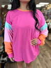 Twisted T Western & More Womens LS Color Block Top in Pink