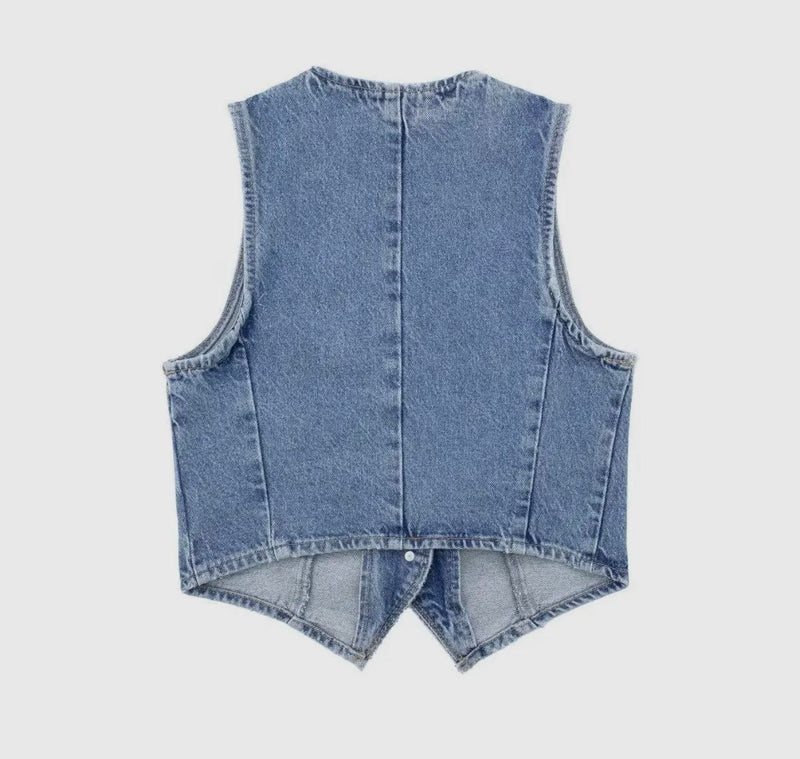 Twisted T Western & More Womens Medium Wash Denim Vest