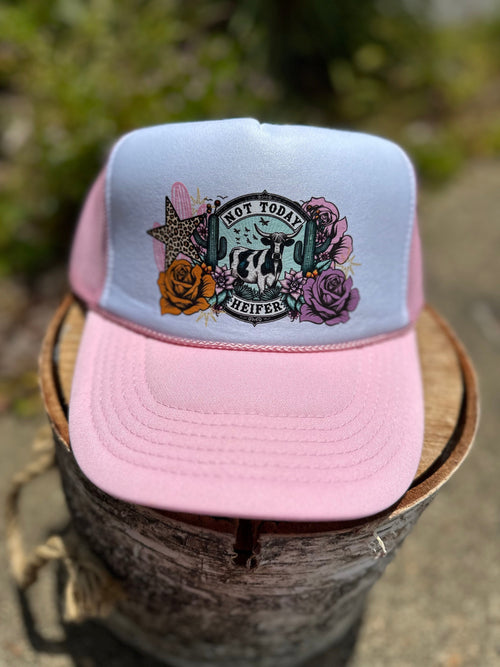 Twisted T Western & More Womens Pink “Not Today Heifer” Trucker Hat