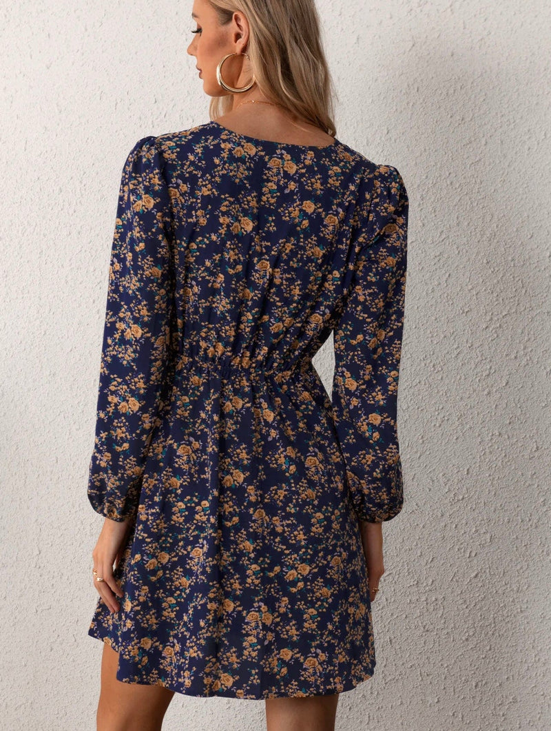 Twisted T Western & More Womens V-Neck LS Floral Mini Dress