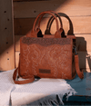 Twisted T Western & More Wrangler Boot Scroll Crossbody Purse in Brown