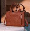 Twisted T Western & More Wrangler Boot Scroll Crossbody Purse in Brown