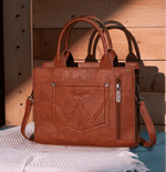Twisted T Western & More Wrangler Boot Scroll Crossbody Purse in Brown