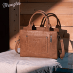 Twisted T Western & More Wrangler Boot Scroll Crossbody Purse  in Khaki