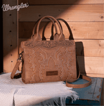 Twisted T Western & More Wrangler Boot Scroll Crossbody Purse  in Khaki