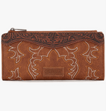 Twisted T Western & More Wrangler Boot Scroll Wallet in Brown