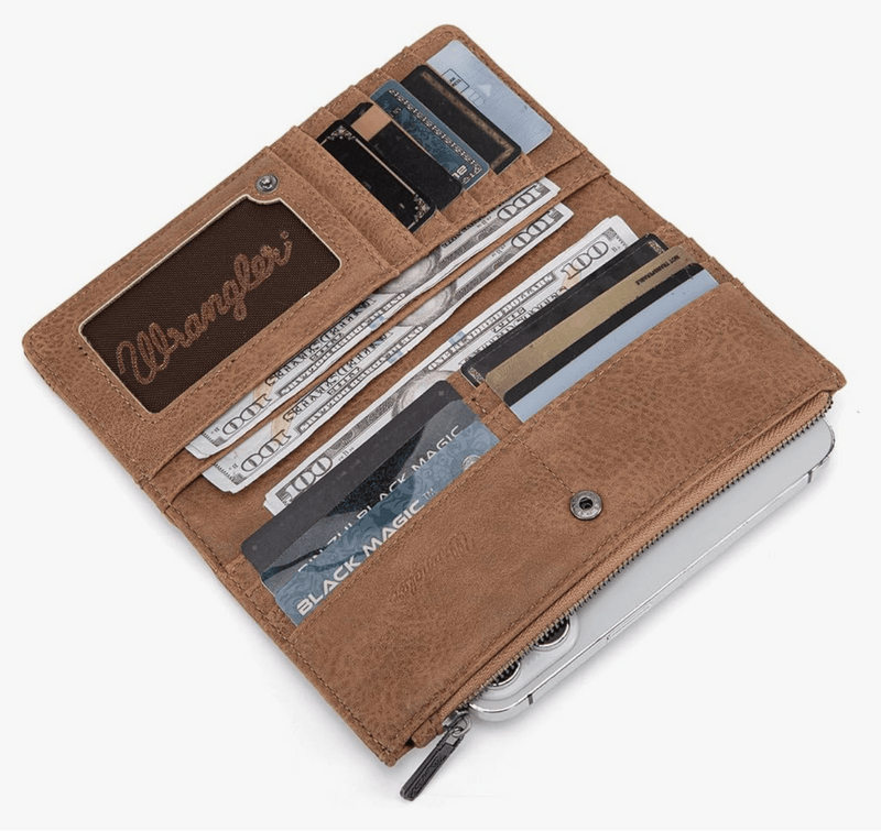 Twisted T Western & More Wrangler Boot Scroll Wallet in Khaki