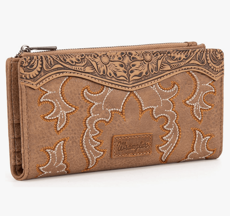 Twisted T Western & More Wrangler Boot Scroll Wallet in Khaki