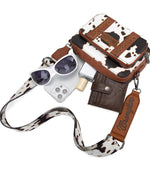 Twisted T Western & More Wrangler Brown Cow Print Crossbody Bag