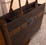 Twisted T Western & More Wrangler Buckle Concealed Carry Large Tote (Coffee)