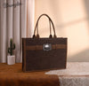 Twisted T Western & More Wrangler Buckle Concealed Carry Large Tote (Coffee)