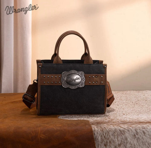 Twisted T Western & More Wrangler Buckle Tote/Crossbody (Black)