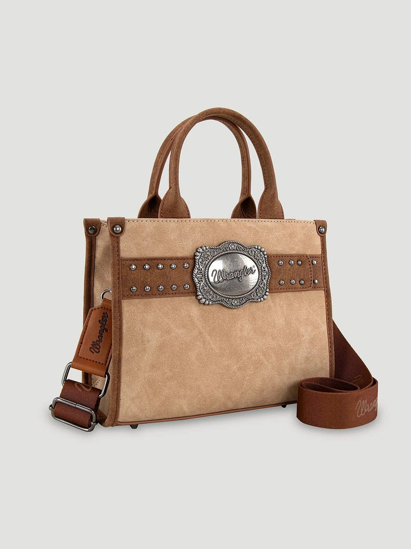 Twisted T Western & More Wrangler Buckle Tote/Crossbody (Tan)