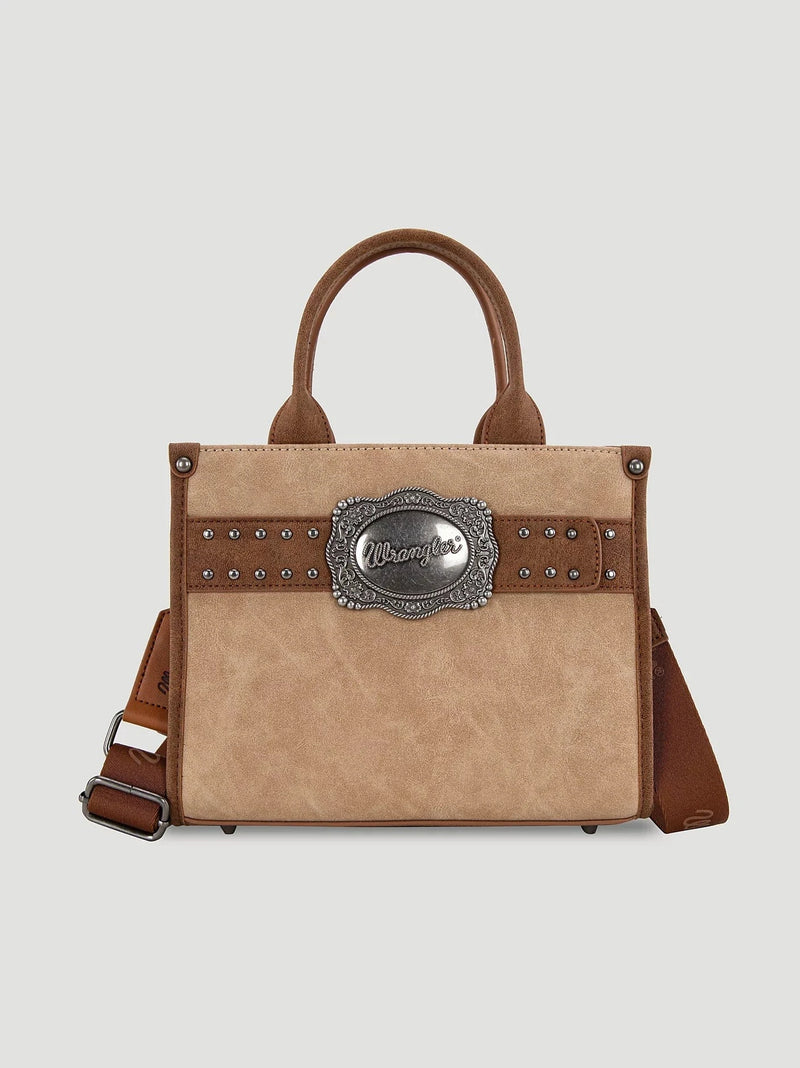Twisted T Western & More Wrangler Buckle Tote/Crossbody (Tan)