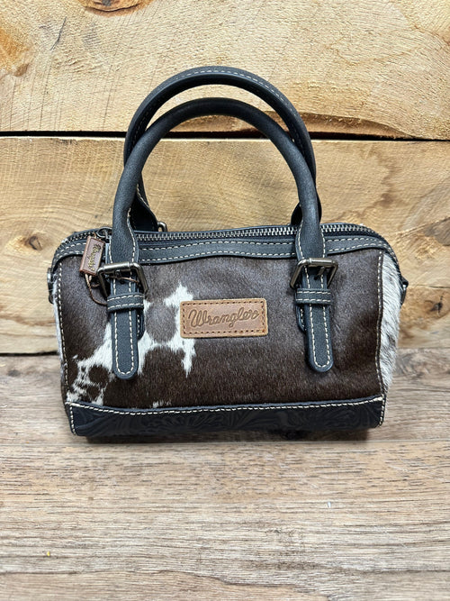 Twisted T Western & More Wrangler Cowhide Barrel Bag in Black