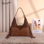 Twisted T Western & More Wrangler Fringe Floral Tooled Hobo Bag